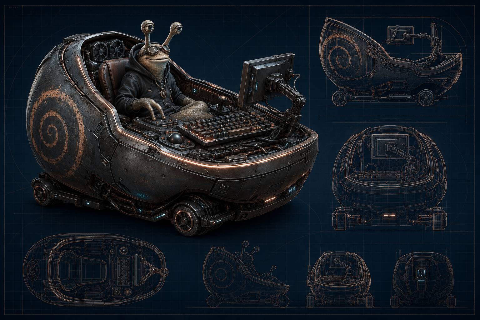 Technical view of the SlugThug custom command shell